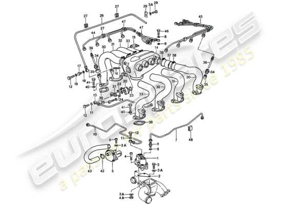 a part diagram from the Porsche 928 parts catalogue