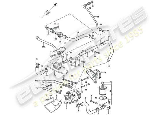 a part diagram from the Porsche 928 (1982) parts catalogue