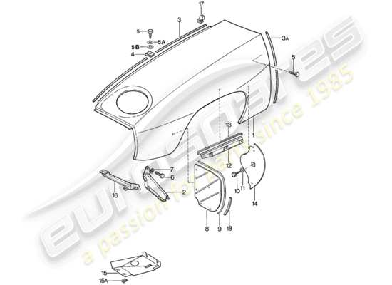 a part diagram from the Porsche 928 (1982) parts catalogue