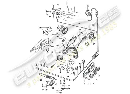 a part diagram from the Porsche 928 (1982) parts catalogue