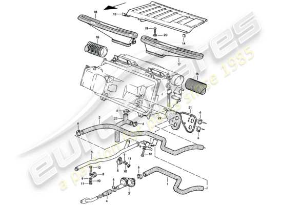 a part diagram from the Porsche 928 (1982) parts catalogue