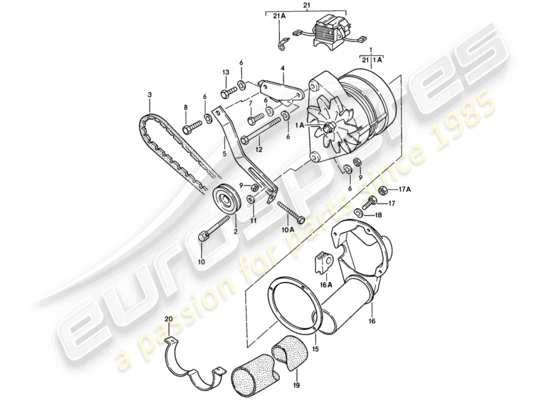 a part diagram from the Porsche 928 (1982) parts catalogue