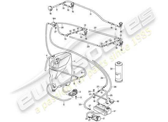 a part diagram from the Porsche 928 parts catalogue