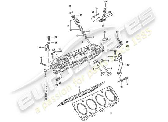 a part diagram from the Porsche 928 (1983) parts catalogue