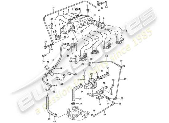 a part diagram from the Porsche 928 parts catalogue