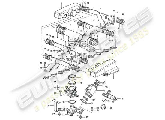 a part diagram from the Porsche 928 parts catalogue