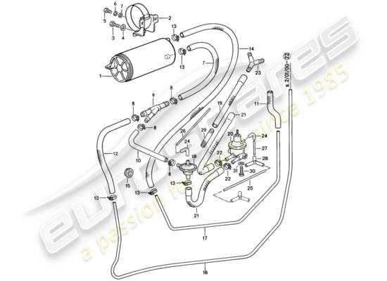 a part diagram from the Porsche 928 parts catalogue