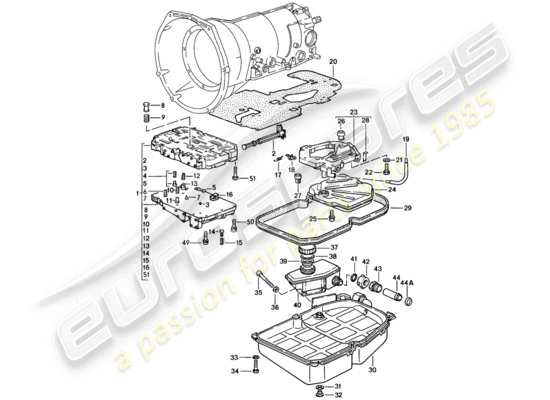 a part diagram from the Porsche 928 (1983) parts catalogue