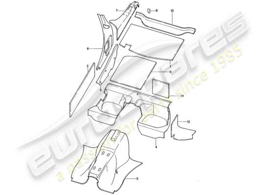 a part diagram from the Porsche 928 (1983) parts catalogue