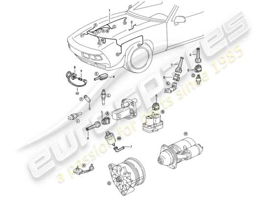 a part diagram from the Porsche 928 parts catalogue