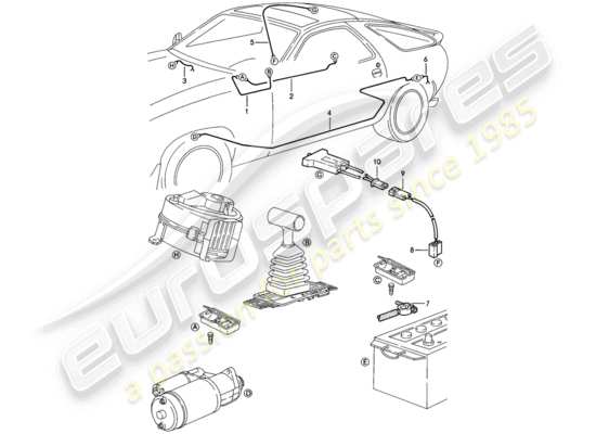 a part diagram from the Porsche 928 parts catalogue