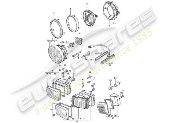 a part diagram from the Porsche 928 parts catalogue