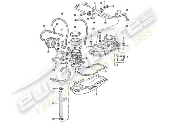 a part diagram from the Porsche 928 (1984) parts catalogue