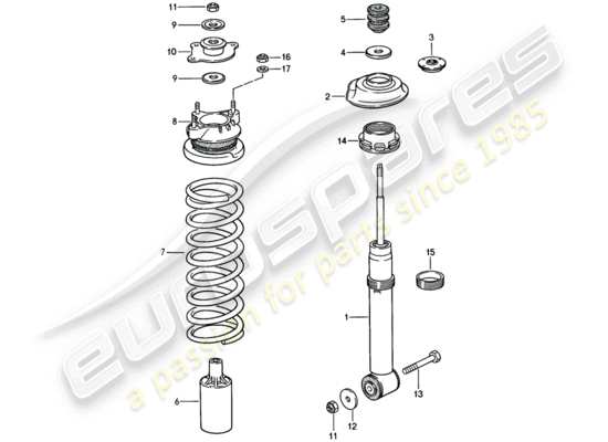 a part diagram from the Porsche 928 (1984) parts catalogue