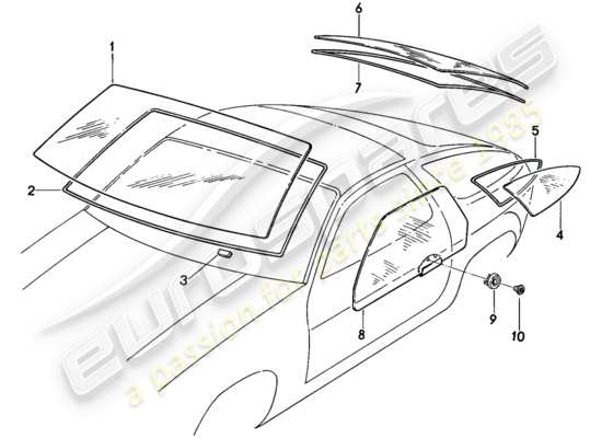 a part diagram from the Porsche 928 parts catalogue