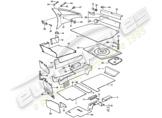 a part diagram from the Porsche 928 (1984) parts catalogue