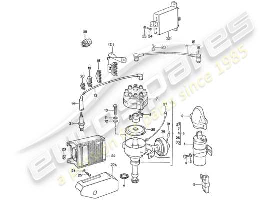 a part diagram from the Porsche 928 (1984) parts catalogue