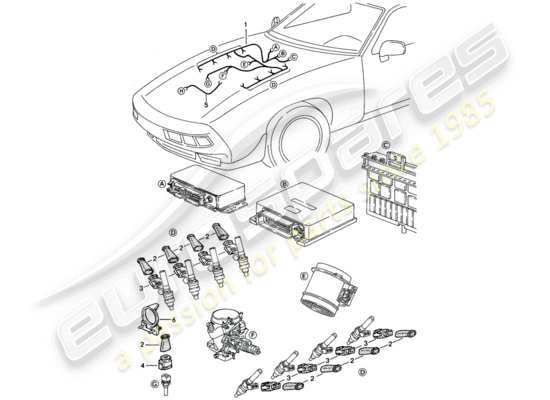 a part diagram from the Porsche 928 parts catalogue