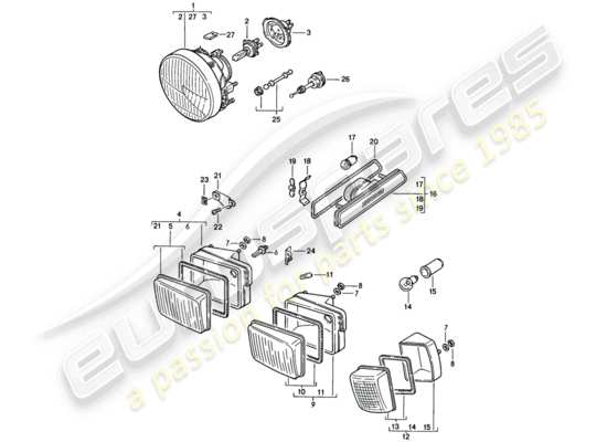 a part diagram from the Porsche 928 parts catalogue