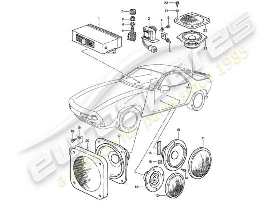 a part diagram from the Porsche 928 parts catalogue