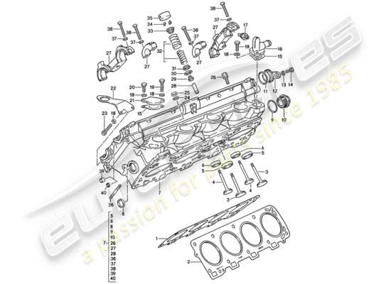 a part diagram from the Porsche 928 parts catalogue