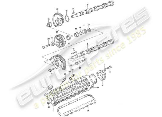 a part diagram from the Porsche 928 parts catalogue