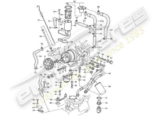 a part diagram from the Porsche 928 parts catalogue