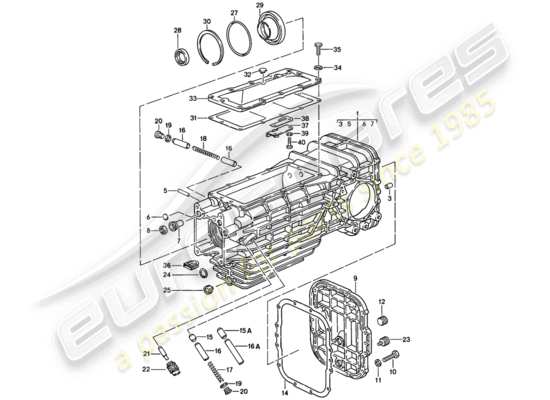 a part diagram from the Porsche 928 (1985) parts catalogue