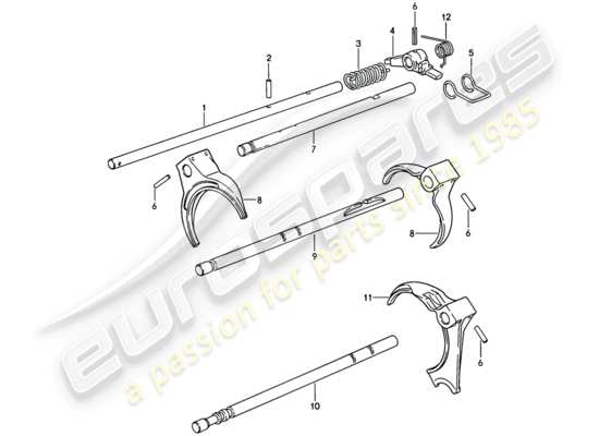 a part diagram from the Porsche 928 (1985) parts catalogue