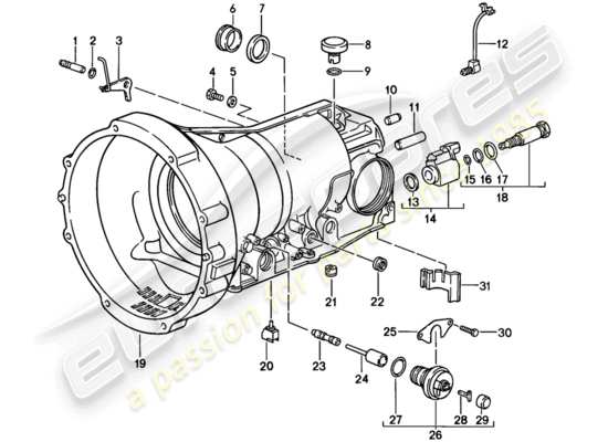 a part diagram from the Porsche 928 parts catalogue