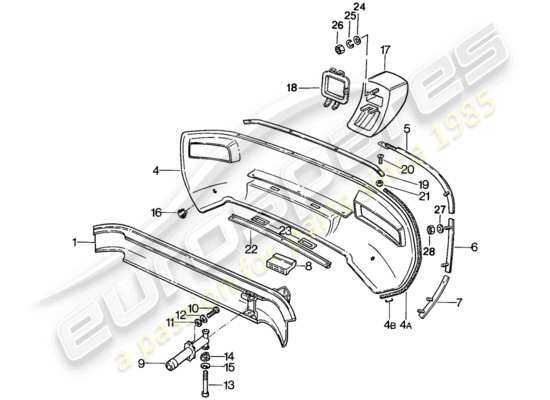 a part diagram from the Porsche 928 (1985) parts catalogue