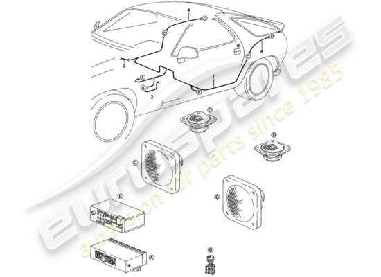 a part diagram from the Porsche 928 (1985) parts catalogue