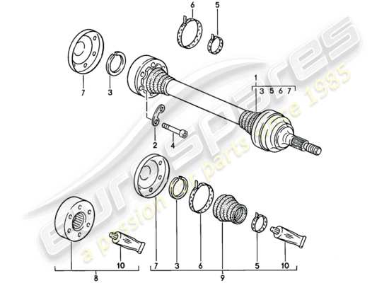 a part diagram from the Porsche 928 (1986) parts catalogue