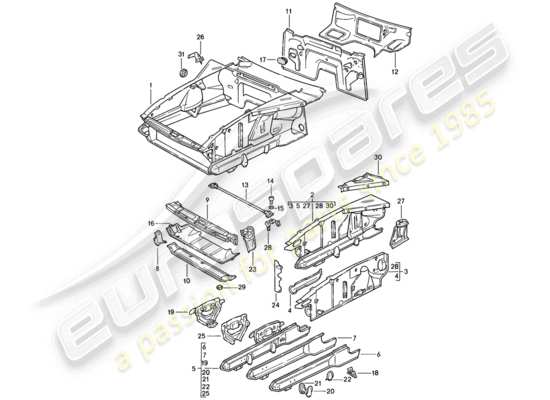 a part diagram from the Porsche 928 parts catalogue