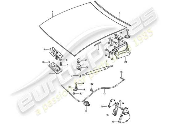 a part diagram from the Porsche 928 parts catalogue