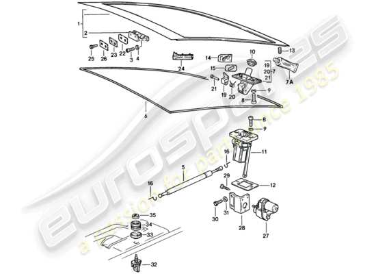 a part diagram from the Porsche 928 (1986) parts catalogue