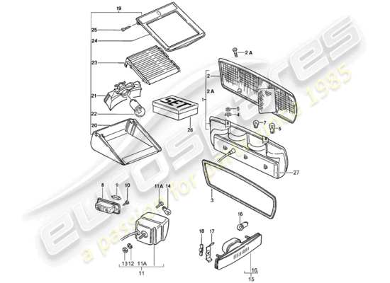 a part diagram from the Porsche 928 (1986) parts catalogue