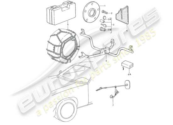 a part diagram from the Porsche 928 (1987) parts catalogue