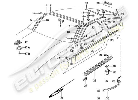 a part diagram from the Porsche 928 parts catalogue