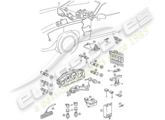 a part diagram from the Porsche 928 (1987) parts catalogue