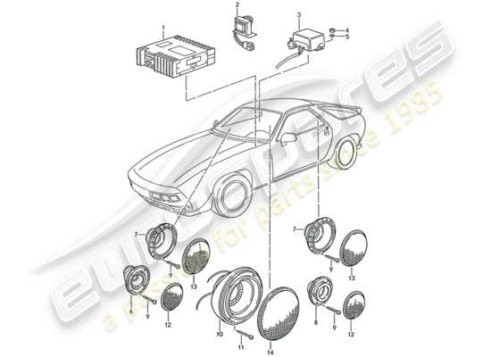 a part diagram from the Porsche 928 (1987) parts catalogue