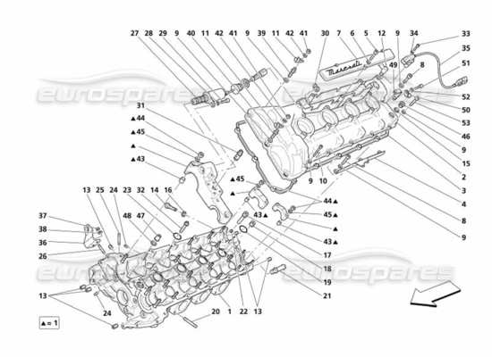 a part diagram from the Maserati 4200 Spyder (2005) parts catalogue