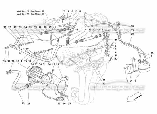 a part diagram from the Maserati 4200 parts catalogue