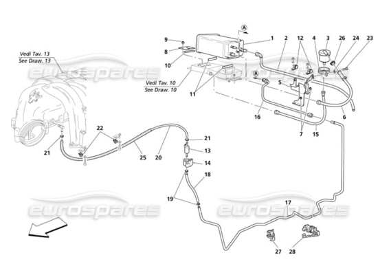 a part diagram from the Maserati 4200 parts catalogue