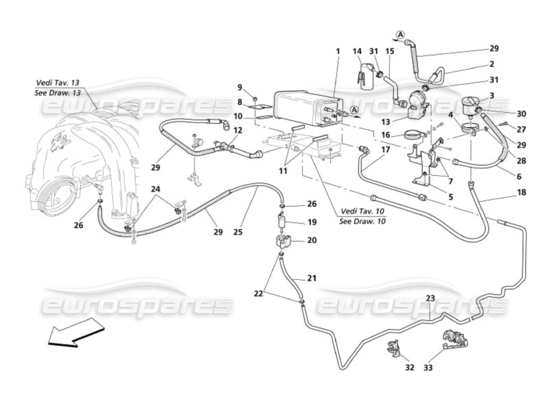 a part diagram from the Maserati 4200 parts catalogue