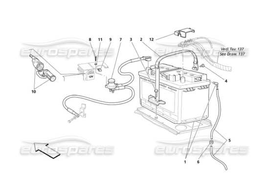 a part diagram from the Maserati 4200 parts catalogue