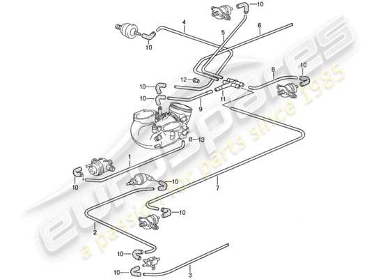 a part diagram from the Porsche 928 parts catalogue