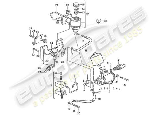 a part diagram from the Porsche 928 (1988) parts catalogue