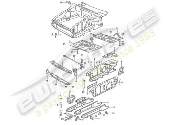 a part diagram from the Porsche 928 parts catalogue