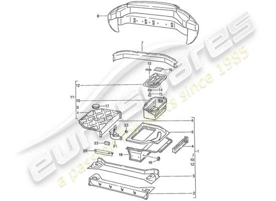 a part diagram from the Porsche 928 (1988) parts catalogue